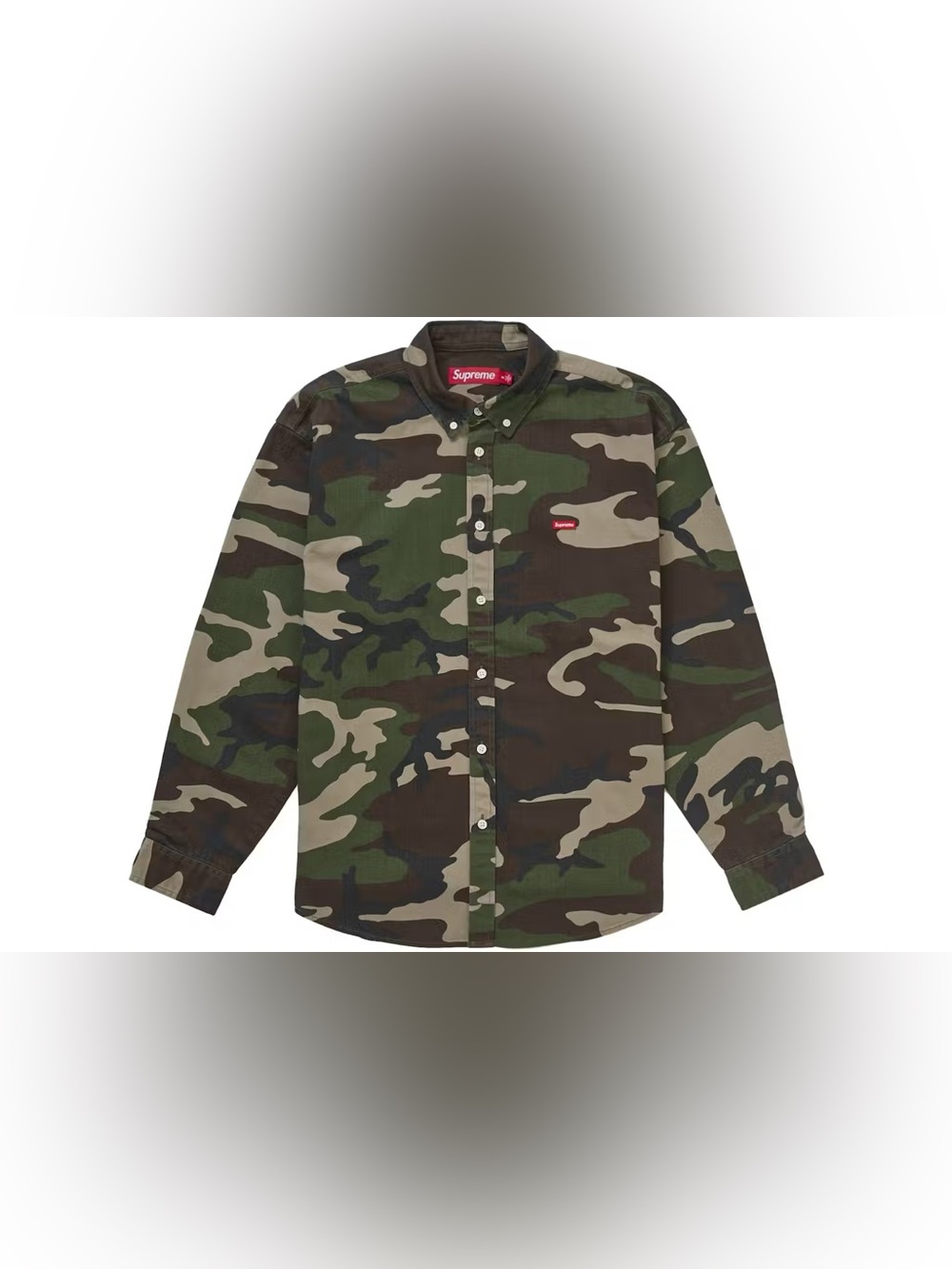 Supreme ‘Woodland Camo’ Small Box Denim Shirt (FW25) Sz L